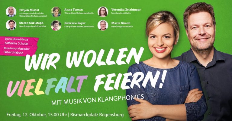 Wir wollen Vielfalt feiern! – das große Wahlkampfabschlussfest mit Katharina Schulze und Robert Habeck